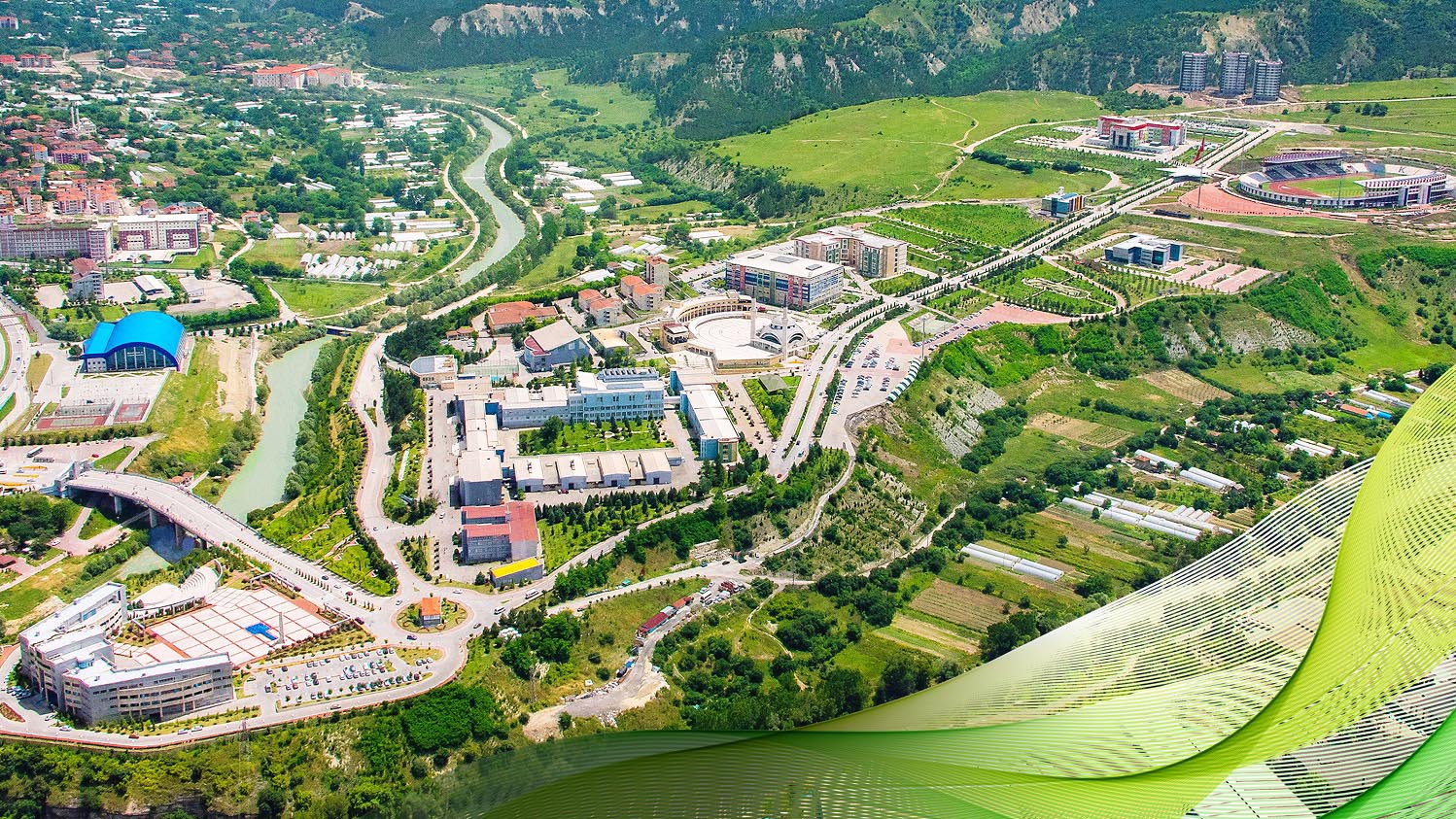 KARABÜK ÜNİVERSİTESİ FEN FAKÜKTESİ BİNASI , TEKNİK EĞİTİM A , B1 , B2 , C  BLOK BİNALARI , YABANCI DİLLER BİNASI , İLAHİYAT FAKÜLTESİ BİNASI , STADYUM , ULUSLAR ARASI ÖĞRENCİ BİNASI 